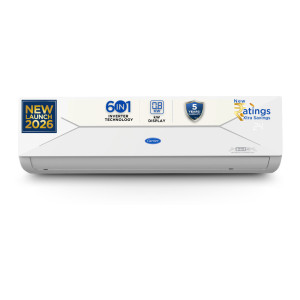 CARRIER 2026 Model 1.5 Ton 3 Star Split AI Inverter Convertible 6-in-1 with Smart Energy Display, Insta Cool, Auto Defrost Clean and PM 2.5 Filter AC (CAI18EE3R36F0, White)