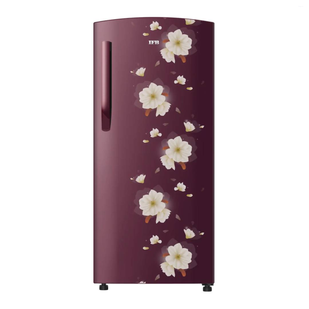 IFB Metal-Cool 187 L 1 Star Direct Cool Refrigerator, Flower Pattern, FLORAL FALLS RED, Fixed Speed Compressor 2025