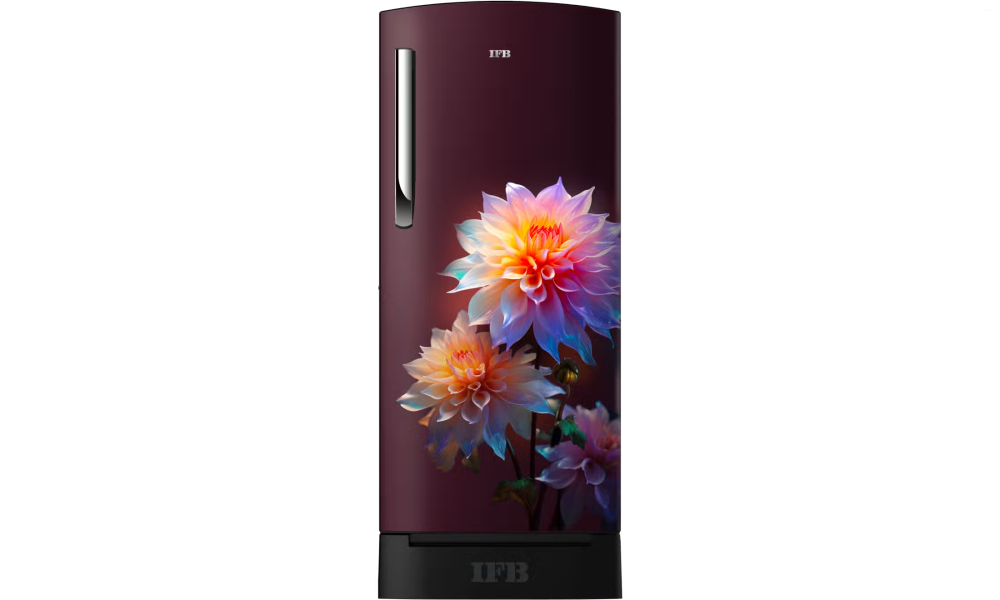 IFB Advance-Cool 187 L 5 Star Direct Cool Refrigerator, Flower Pattern, DIVINE BLISS RED + BLACK PED, Inverter Compressor 2025