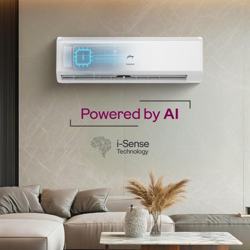 Godrej 1.5 Ton 3 Star, Hot & Cold 52°C to -7°C, 5 Years Comprehensive Warranty, AI Powered, 4 Way Air Swing, Self Clean Technology, Inverter Split AC (Copper, Model, AC 1.5 SIH 18ITC3 WWS, White)