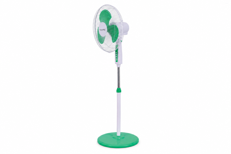 Nouvetta 16" Farrata Stand Fan with High Speed for Cooling, White + Green