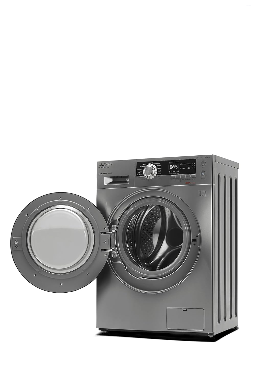 Lloyd -Havells 8 Kg/6 Kg Inverter Front Load Fully Automatic Washer Dryer (LWDF80DX1 Dark Inox, Power Jet)