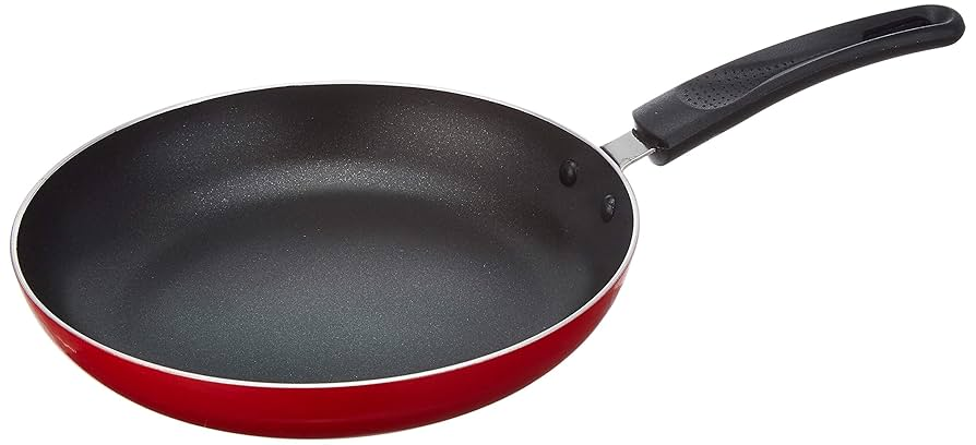 Cresta Gas Stove Compatible Aluminium Fry Pan, 24cm, Red, Standard