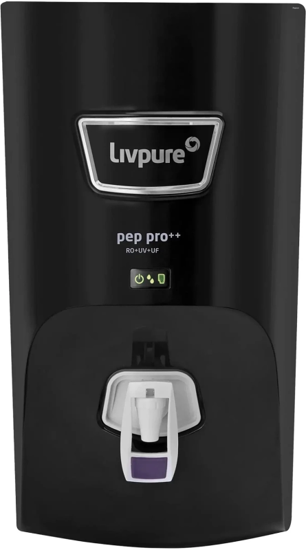 Livpure LIV-PEP-PRO-PLUS+ BLACK 7 L RO + UV + UF Water Purifier Suitable for all - Borewell, Tanker, Municipality Water (Black