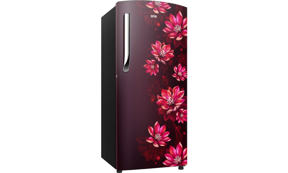 IFB Metal-Cool 187 L 3 Star Direct Cool Refrigerator, Flower Pattern, LUSH BLUSH RED, Fixed Speed Compressor 2025