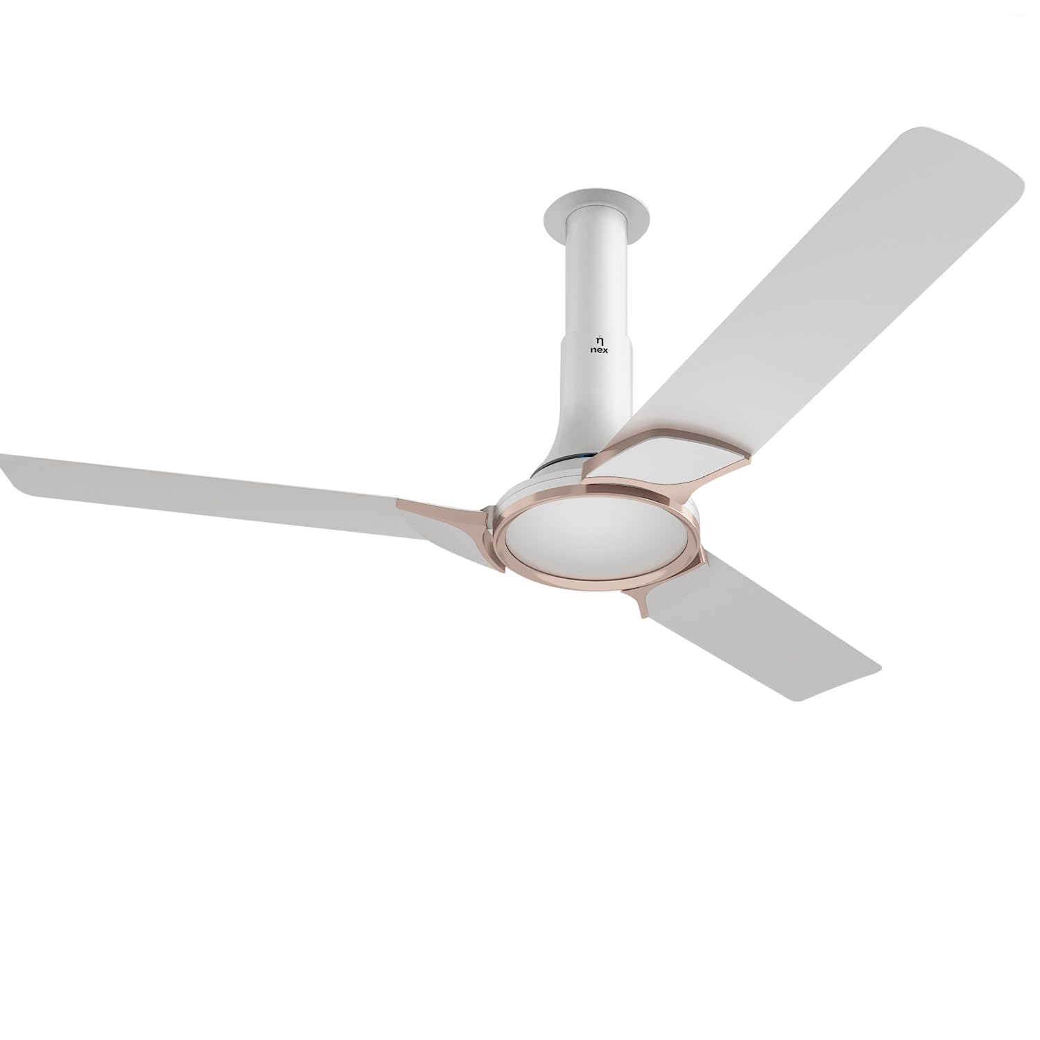 NNEX by BAJAJ Glyde A50 1200 MM | BEE 4 Star Rated Premium Ceiling Fan | 20% Higher Air Thrust* | Airfluence™ Al Blades | Adjustable Downrod | 2-Yr Warranty 【Snow White】