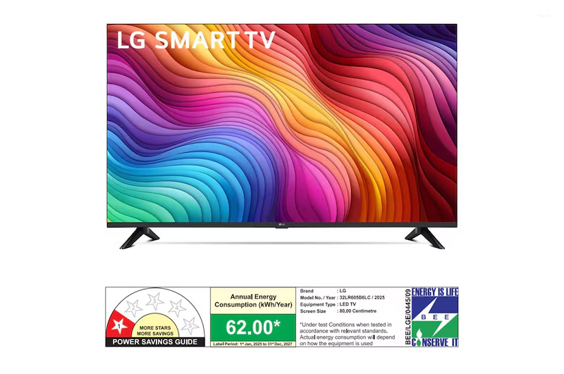 LG 80cm (32) Smart HD TV (LR605), alpha 5 AI Processor 4K Gen6, HDR10 Pro, HGiG Mode, Clear Voice Pro