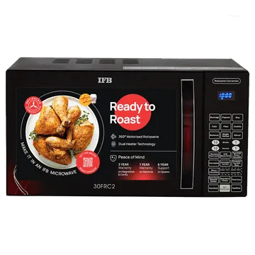 IFB 30FRC2 30L Convection Microwave Oven with 101 Autocook Menus (Black Floral)