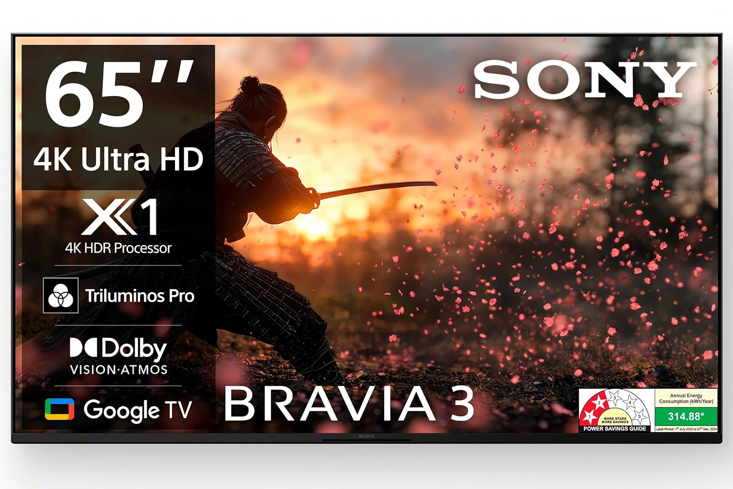 Sony BRAVIA 3 Series 164 cm (65 inches) 4K Ultra HD AI Smart LED Google TV K-65S30B