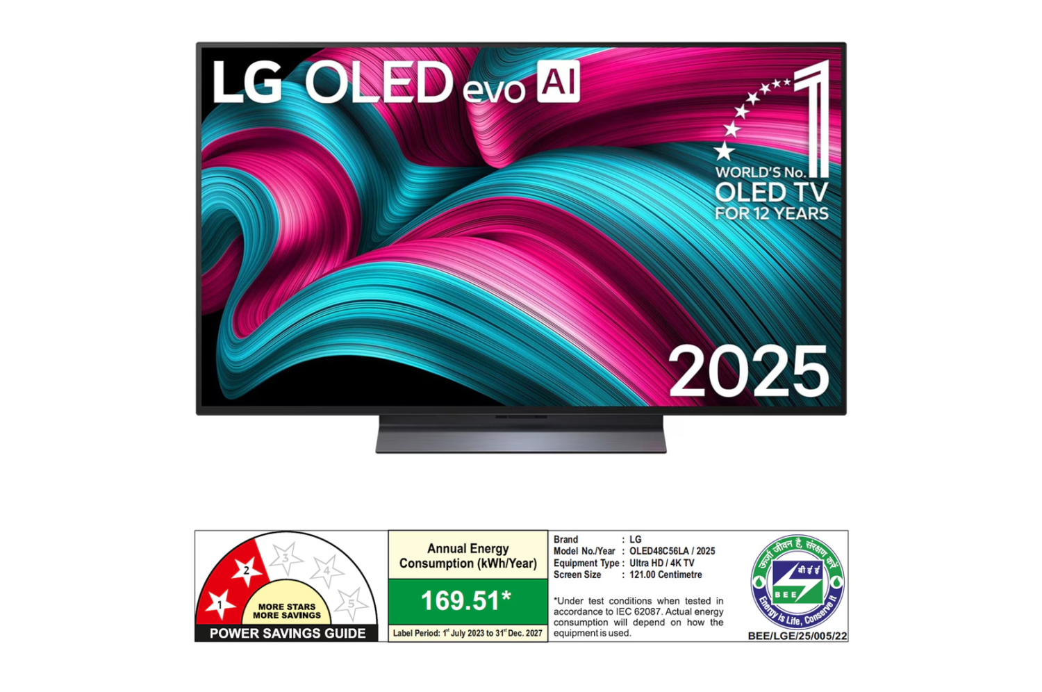 LG OLED evo AI 121cm (48) TV (C5), a9 Gen8 AI Processor 4K, VRR 144Hz Refresh Rate, Dolby Vision & Atmos 2025
