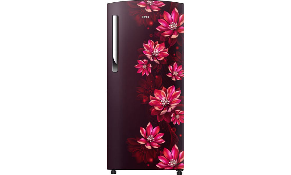 IFB Metal-Cool 187 L 3 Star Direct Cool Refrigerator, Flower Pattern, LUSH BLUSH RED, Fixed Speed Compressor 2025