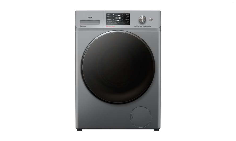 IFB Executive MSN 9014K 9 Kg Metallic Silver 1400 RPM Front Load Washing Machine with AI Technology, Wi‑Fi, Voice Control & Power Steam