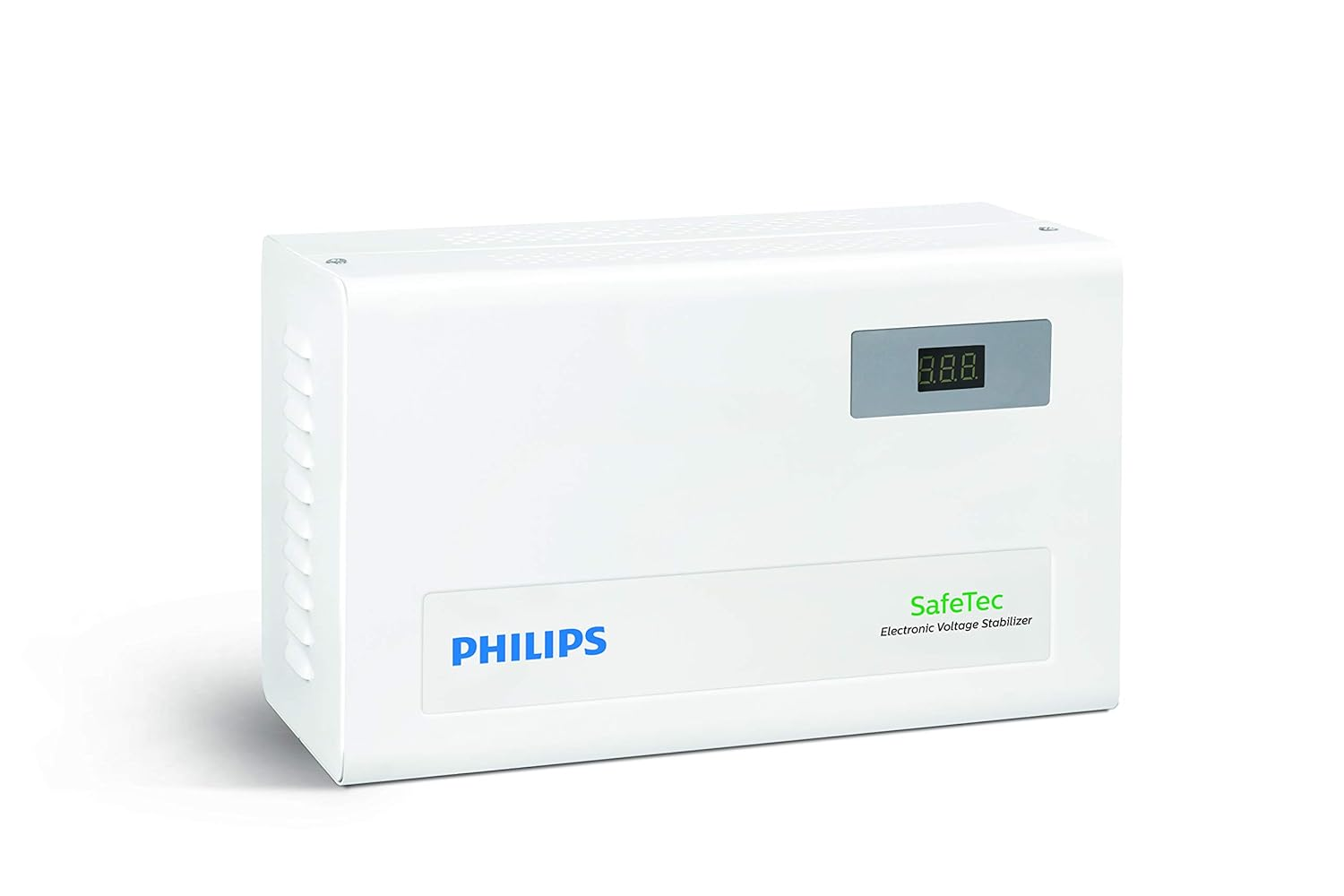 PHILIPS Safetec Electronic Voltage Stabilizer for AC Up to 2 Ton (White, Working Range: 150V-280V)