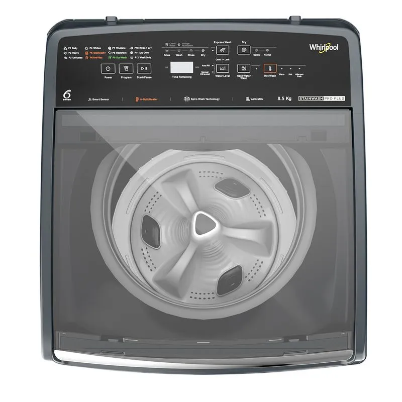 whirlpool Stainwash Pro Plus 8.5kg 5 Star Top Load Washing Machine with In-Built Heater