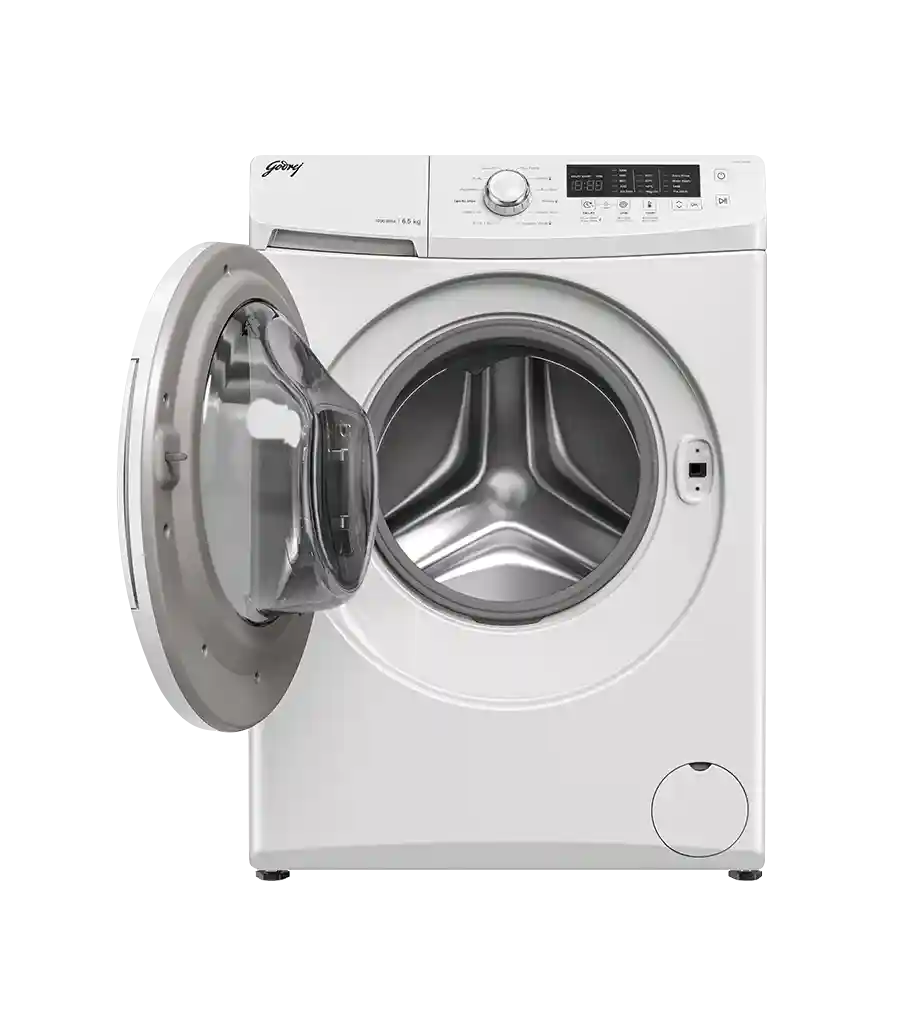 Godrej 6.5 kg AI Powered, FabriSafe Drum, Eco Wash Fully Automatic Front Load White (WFEON CRS 6510 5.0 FKEDM E GLWH)