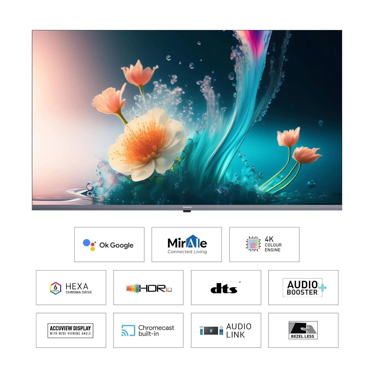 Panasonic 108 cm (43 inches) 4K Ultra HD Smart LED Google TV TH-43MX740DX (Black, 4K Color Engine, HDR 10, Dolby Digital, Chromecast Built-in)