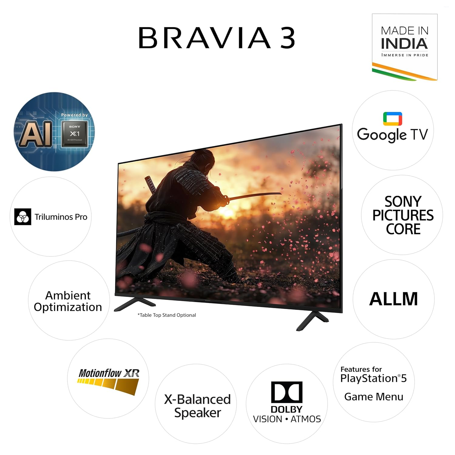 Sony BRAVIA 3 Series 164 cm (65 inches) 4K Ultra HD AI Smart LED Google TV K-65S30B