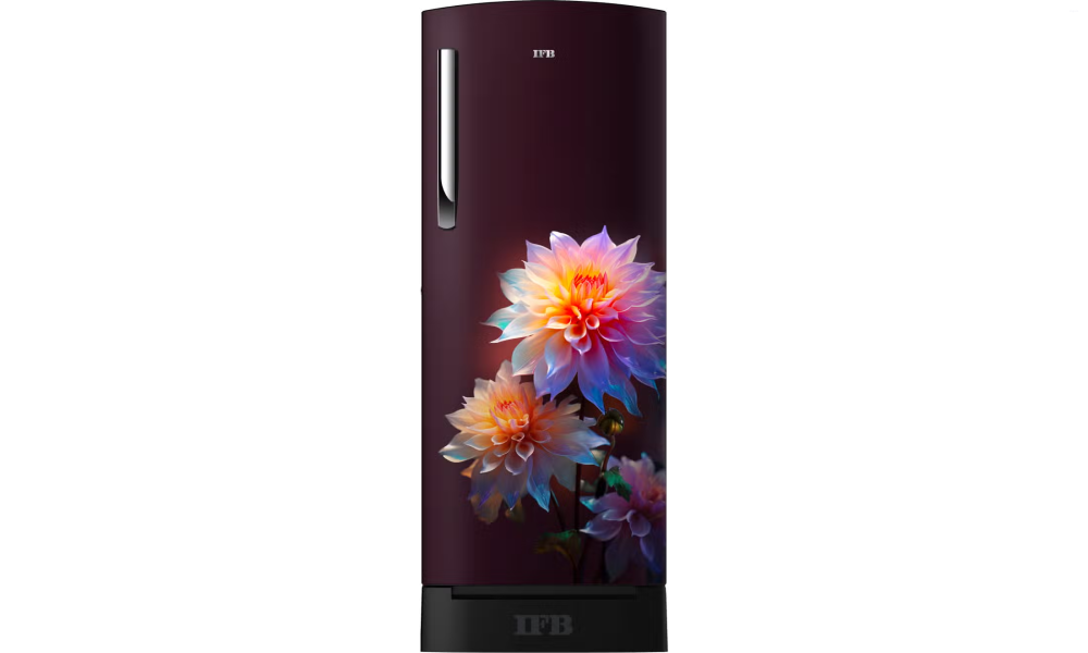 IFB Metal-Cool 222 L 3 Star Direct Cool Refrigerator, Flower Pattern, DIVINE BLISS RED, Fixed Speed Compressor 2025
