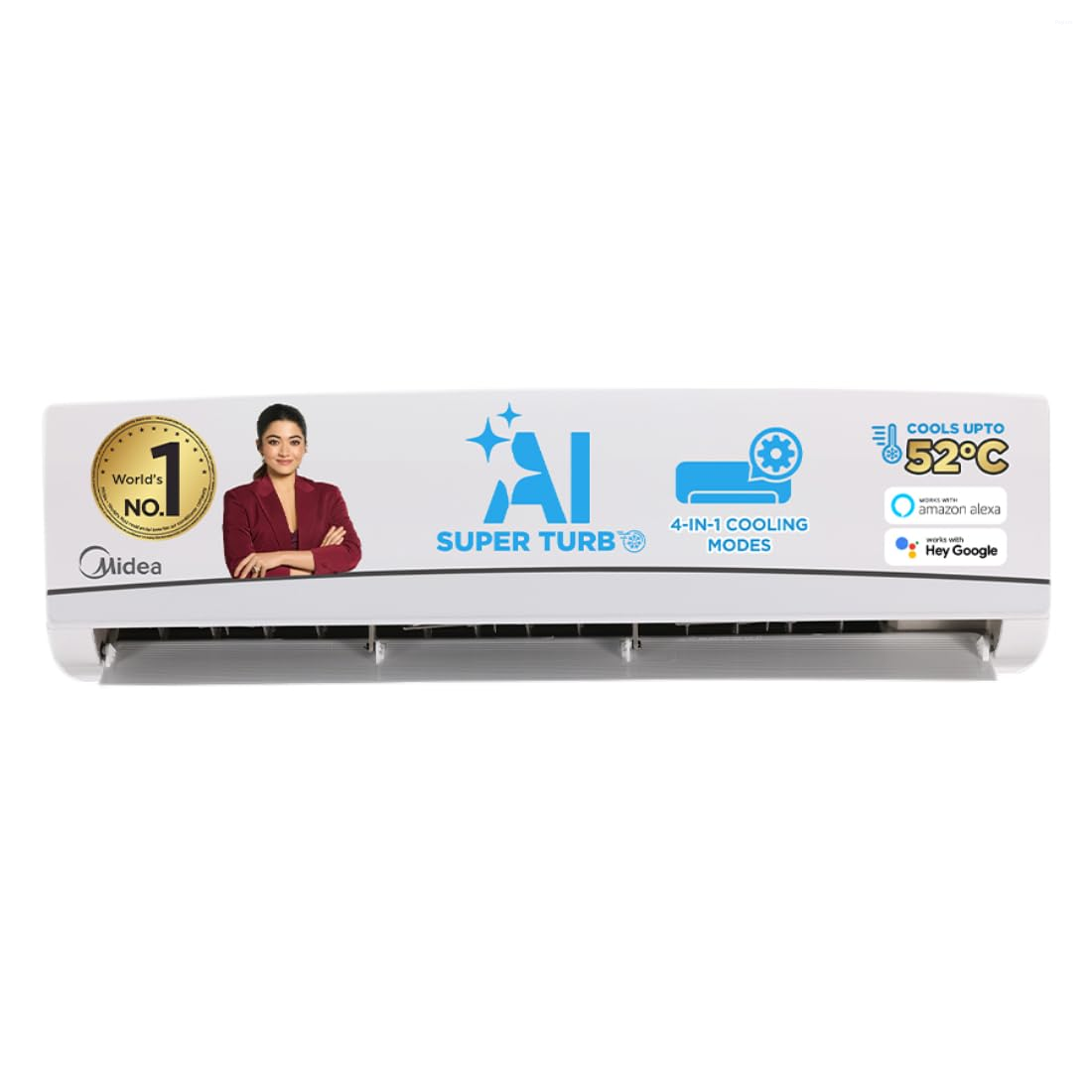 Midea 1.5 Ton 3 Star AI Gear Inverter Split AC, 5 Year Comprehensive Warranty (Copper, Convertible 4-in-1 Cooling,HD Filter with Auto Cleanser, SANTIS PRO+ DELUXE, MAI18SP3R34F0,White)