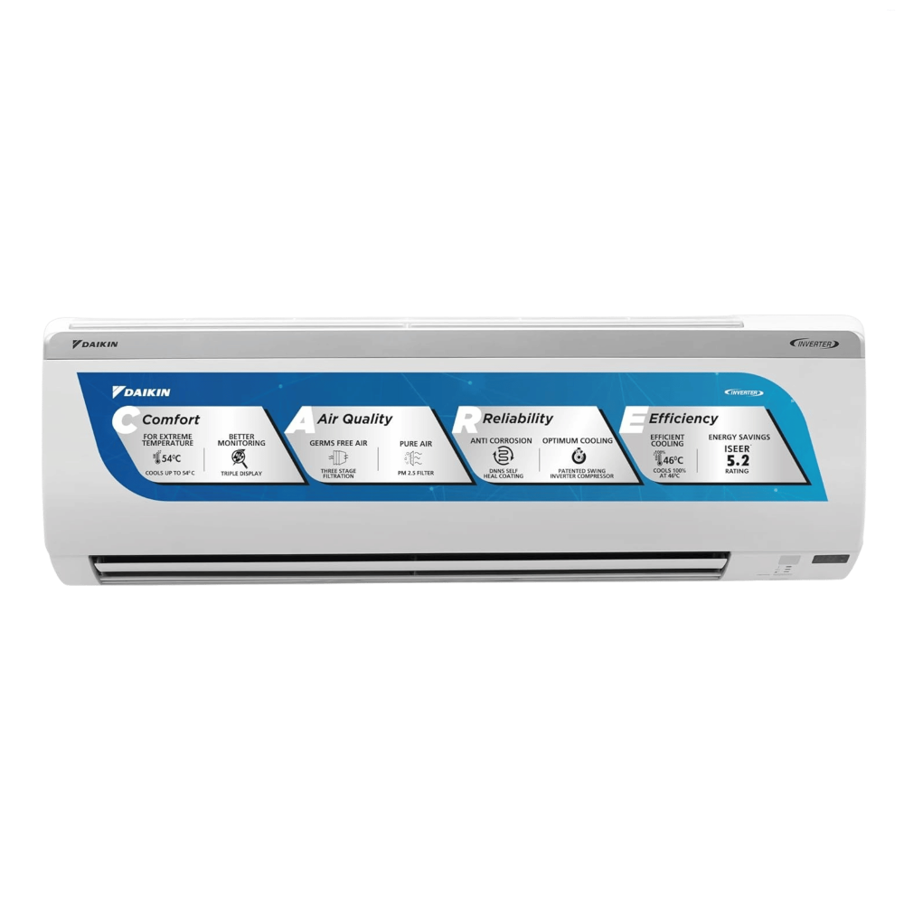 Daikin 2026 Model 1.5 Ton 3 Star Inverter Split AC with Power Chill, Dew Clean & PM 2.5 Filter (FTKC50XV, White)